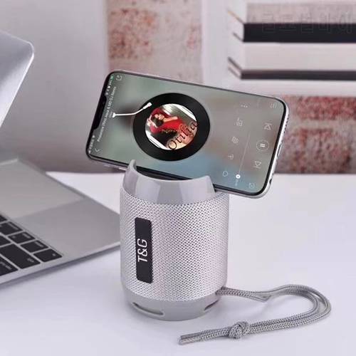 Portable Bluetooth Wireless Loundspeaker With Mobile phone holder Speaker Wireless Column Subwoofer With FM Radio TF Card AUX