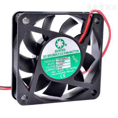 Brand new 6cm 6015 60x60x15mm DC24V 0.09A 2 lines cooling fan for inverter/constant current transformer power supply