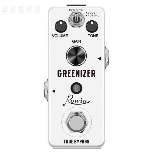 Rowin LEF-323 Greenizer Vintage Overdrive Guitar Pedal Analog Pedal Mini Size True Bypass