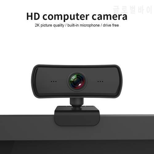 2K 2560X1440P Webcam HD Computer PC WebCamera Built-in Mic Rotatable Cameras for Live Broadcast Video Calling Conference Work