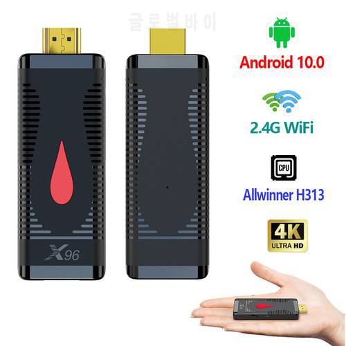 Allwinner H313 X96S400 Android 10.0 Smart TV Box 4K 2.4G WiFi Set Top Box Media Player H.265 HEVC Mini TV Stick X96 S400