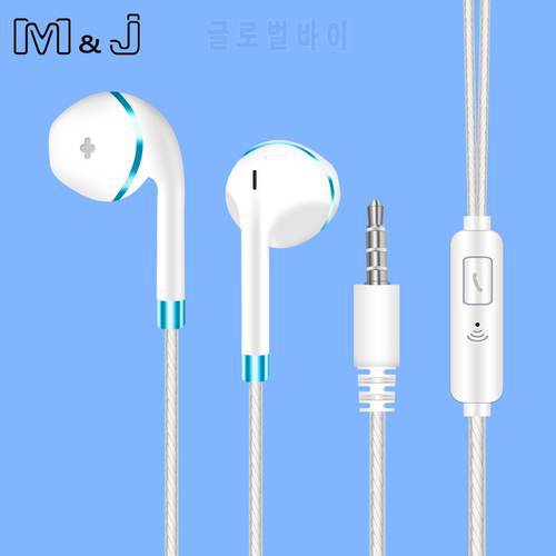 Original M&J V5 Earphone Patent Half In-ear Headphone Stereo Earbuds Bass Headset with Microphone for Phone MP3 PC