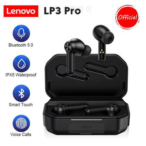 Lenovo LP3 Pro TWS Earphones Bluetooth 5.0 Wireless Headphone with Mic 1200 mAh Battery Box Sports Headsets Music Gaming Earbuds