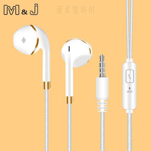 M&J In-Ear Earphone For iPhone Xiaomi Hands free Headset Bass Earbuds Stereo Headphone For Computer MP3 Iphone Samsung earpiece