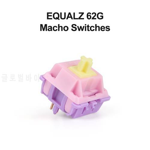 EQUALZ Banana Split Switch Mechanical Keyboard Macho Switches Linear 62g 5 Pins POM Gold Plated Spring Factory Lubed Gamer PC