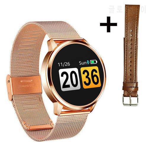 Rose Smart Watch Q8 Plus OLED Color Screen Smartwatch women Fashion Fitness Tracker Heart Rate monitor Wristband for ios andriod