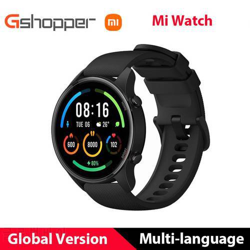 Global Version Xiaomi Mi Watch GPS Fitness Tracker Watch Color 5ATM Waterproof Sport Heart Rate Monitor 1.39 Inch AMOLED Screen