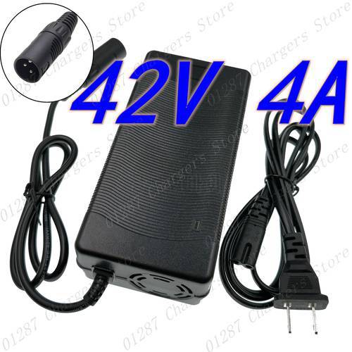 36V Charger 42V 4A electric bike lithium battery charger for 36V lithium battery pack with 3-Pin XLR Socket/connector