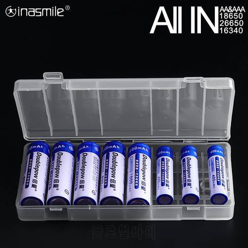 ALL IN Battery Case for 18650 26650 16340 Battery Holder Storage Box for 2 4 8 AA AAA Rechargeable Battery Container Organizer
