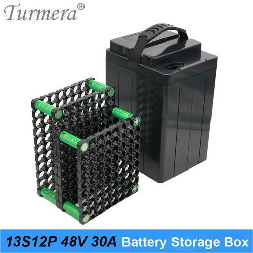 Turmera 48V 20AH 30AH E-Bike Lithium Battery Storage Box For 13S8P 13S12P 18650 Battery Pack Use Include Holder and Weld Nickels