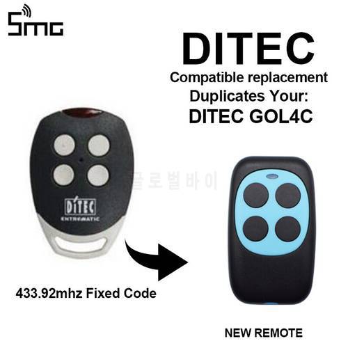 DITEC GOL4C 433.92mhz Remote Control Copy Duplicator for DITEC Garage Door Controls Gate Command Barrier Key Fob