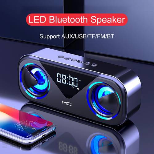 FM Radio Altavoces Bluetooth-compatible Speakers LED Caixa De Som Amplificada Alarm Clock Alto-falantes Subwoofer Home Theater
