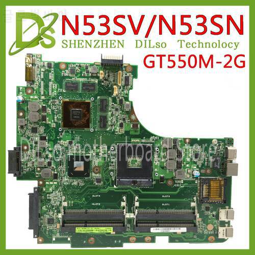KEFU N53SN Mainboard For ASUS N53S N53SV N53SN N53SM Laptop Motherboard GT550M/GT540M 1G/2G video Memory 100% Test work