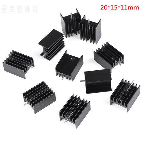 10pcs TO-220 Cooling Radiator Aluminum Sheet Heatsink Transistor Heat Sink Cooler Radiator Cooling Silicone Pads for PC