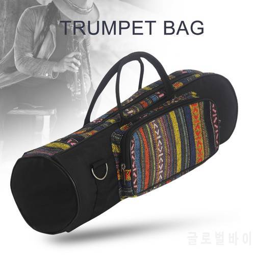 Portable National Style Trumpet Bag Carrying Case Lightweight Portable Waterproof Oxford Handle Pouch Music Elements