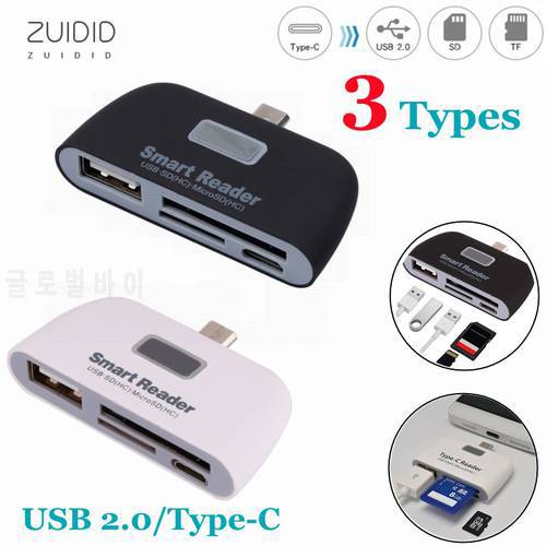 Multifunctional Smart 4 In 1Type C OTG Card Reader Universal USB 3.1 With Micro USB Charge Port TF Micro SD Adapter