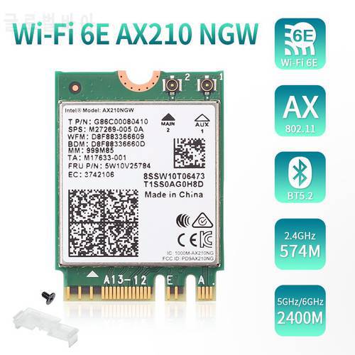 Intel AX210NGW 3000Mbps Wi-Fi 6E Dual Band 2.4Ghz/5Ghz/6Ghz 802.11AC/AX Bluetooth-compatible5.2 Wireless M.2 NGFF Wlan WiFi Card