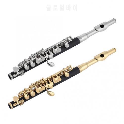 Piccolo Half-size Flute C Key Piccolo with Cleaning Cloth Cleaning Stick Screwdriver Padded Bag