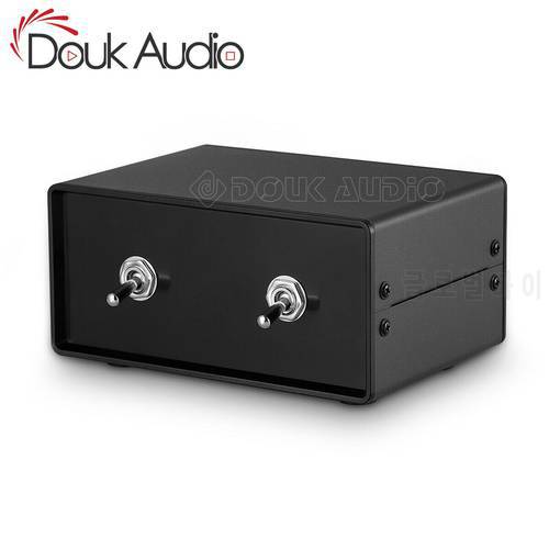 Douk Audio Passive 2-way Stereo Audio Switcher Box for Amplifier / Speaker Selection Manual A/B Selector Splitter