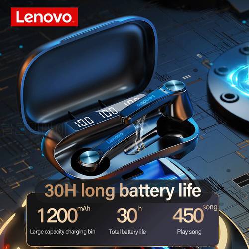 Lenovo XT82 TWS Earphone Bluetooth 1200mAh Charging Case Mobile power Wireless Headset Sport Earbud Noise Cancelling with Mic