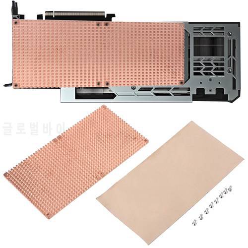 Copper Full Cover GPU Backplate Panel Cooling Back Plate for Graphics Card Cooling 3080 3090 2/4mm