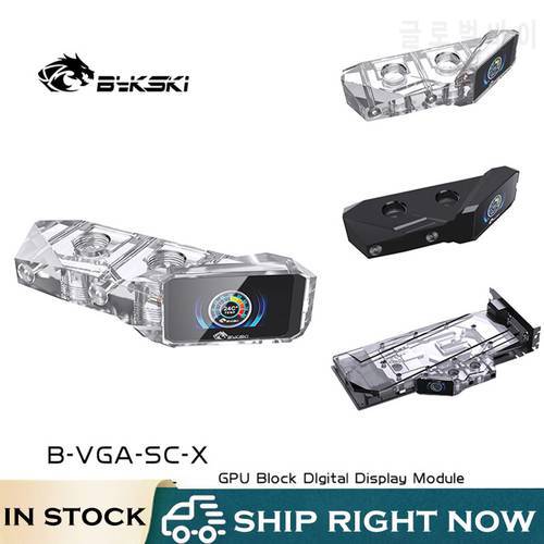 Bykski B-VGA-SC-X GPU LED Temperature Digital Display Monitor,VGA Water Cooling Cooler Bridge Module Acrylic/POM