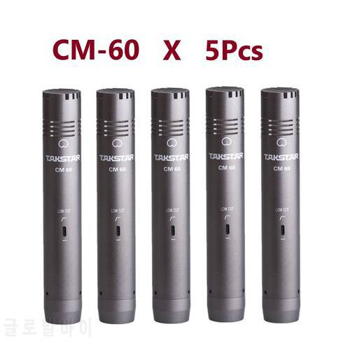 5Pcs/ Kit Top Quality Takstar CM-60 / CM60 Professional Recording Condenser Microphone For Musical Instrument On-Stage