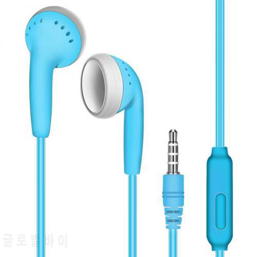 New 3.5mm In-Line Wired Earphone Multi-Color Flat Ear Phone Accessories Earplugs Subwoofer Wire-Controlled Music Earphones