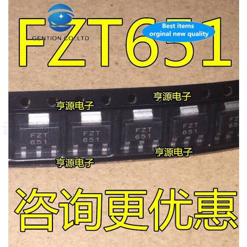 30pcs 100% new and orginal real stock FZT651TA triode SOT223 FZT651 NPN power transistor