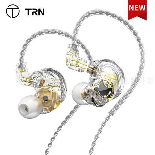 TRN ST2 HIFI Earphones 1BA+1DD Hybrid technology Bass Earbuds In Ear Monitor Sport Noise Cancelling Earphone For Kirin BAX EMA