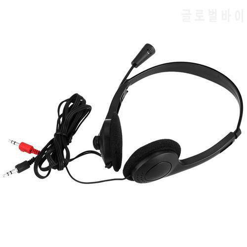 3.5mm Microphone Adjustable Headband Wired Stereo Headset Noise Cancelling Earphone for Computer Laptop Desktop