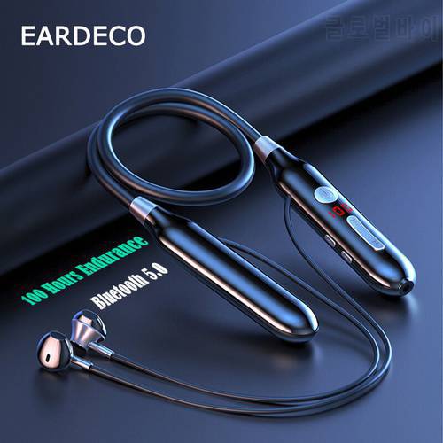 EARDECO 100 Hours Playback Bluetooth Headphone Bass Wireless Headphones Sport Stereo Bluetooth Earphone Neckband Music Headset