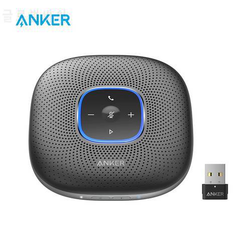Anker PowerConf+ Bluetooth Speakerphone with Bluetooth Dongle, 6 Mics, Enhanced Voice Pickup, 24H Call Time, Bluetooth 5,