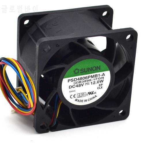 New 6CM 60mm 6038 48V 12W PSD4806PMB1-A server winds of the 4-wire cooling fan 60*60*38mm for SUNON
