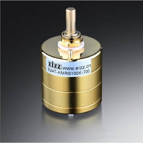 EIZZ Premium Gold 24 Steps Attenuator Dual-Unit Stereo Volume Potentiometer Gold Plated Copper Pin ARMS Resistor 100K/250K
