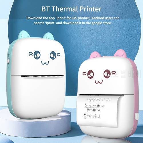 Portable Mini Thermal Printer Wireless Bluetooth 200dpi Photo Label Memo Wrong Question Printing for Android IOS Pocket Printers