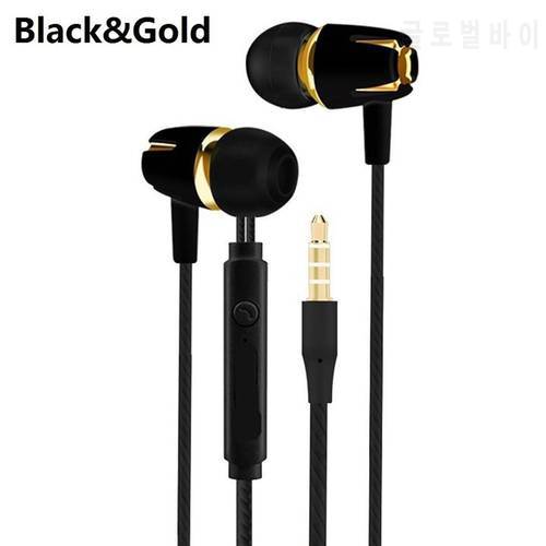 Wired Earphone Electroplating Bass Stereo In-ear Earphones with Mic Hansfree Call Phone Earphone for Android iOS
