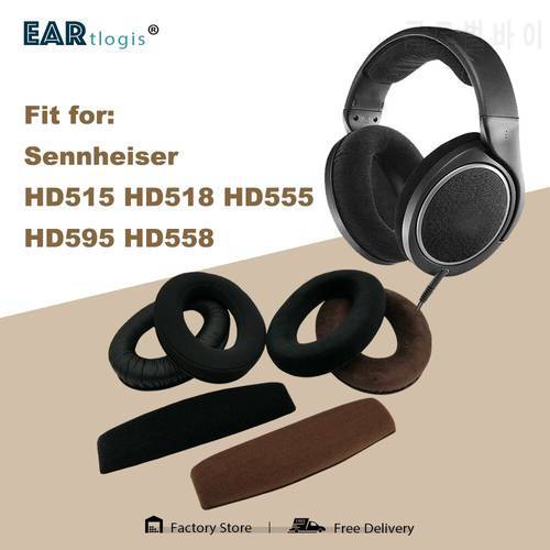 Replacement Ear Pads for Sennheiser HD 515 518 555 595 558 Headset Parts Leather Cushion Velvet Earmuff Earphone Sleeve Cover