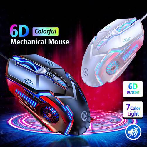 Gaming Mouse for PC Gamer Mouse Wired Mute Mouse Optical LED Computer Mice USB Cable Silent Mouse for laptop PC