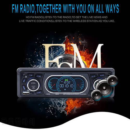 Bluetooth Vehicle Car MP3 Player Stereo Audio Player with FM Radio AUX TF Card U Disk Play Built-in Microphone Remote Control