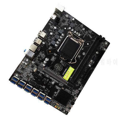 B250C Computer Motherboard With 12 Graphics Slot USB3.0 To PCI-E X16 PCI-E 16X InterfaceDDR4 SATA HDMI-compatible Motherboard