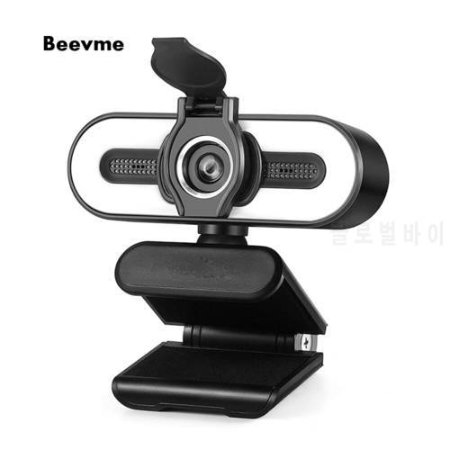 2K HD Webcam with Microphone 1080P USB Webcam Ring Light LED Computer Camera for Zoom Video Conferencing PC Mac Laptop Desktop