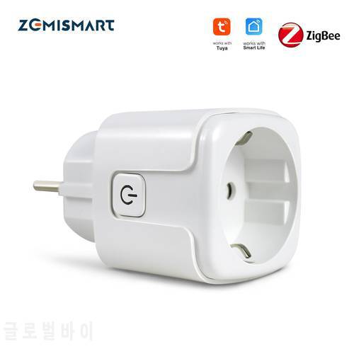 Zemismart Tuya ZigBee Smart EU Plug 16A Outlet Power Monitor Timer Socket with Electricity Statistics Alexa Google Home Control