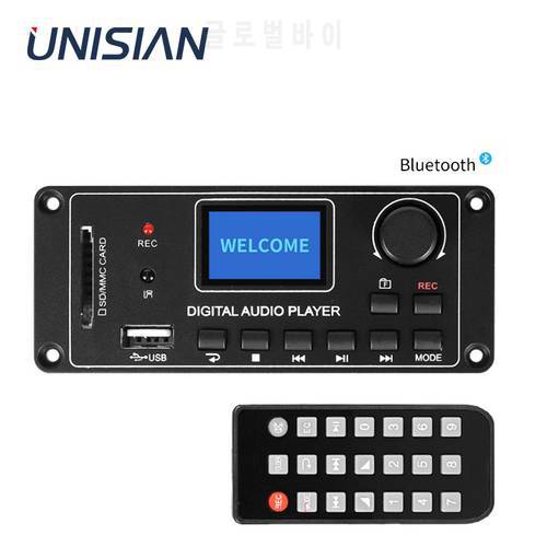 UNISIAN Digital Audio Player Bluetooth USB SD BT FM AUX Line in MP3 Player 128*64 DOTS LCD Audio Decoder Board Module TDM156