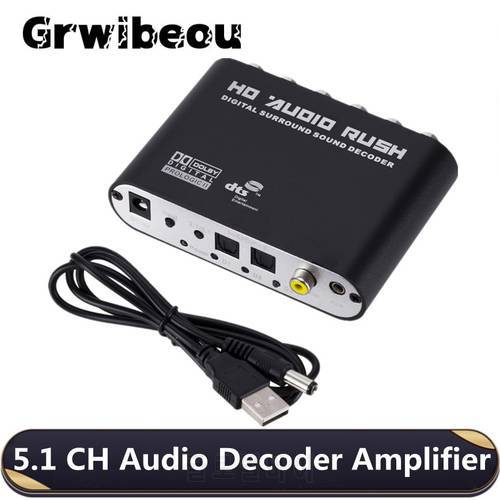 Digital to Analog 5.1 CH audio decoder amplifier SPDIF Coaxial to RCA DTS AC3 Optical digital Amplifier Analog Converte For TV