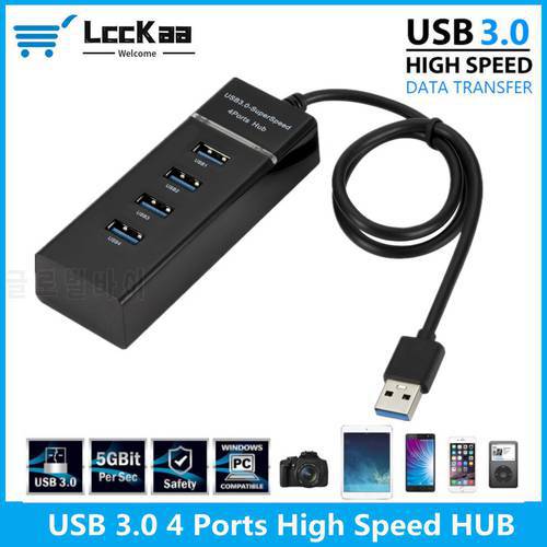 LccKaa USB 3.0 Hub USB Hub 3.0 Multi USB Splitter 3 Hab USB Adapter 4 Port Multiple Expender USB 3.0 Hub for PC