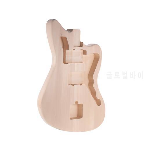 Muslady MZB-T DIY Electric Guitar Unfinished Body Guitar Barrel Blank Basswood for Mustang Guiatrs Guitar Body Replacement Parts
