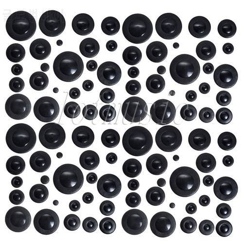 4Set Alto Saxophone Pads Black Leather Sax Pads for Yamaha Size Replacement