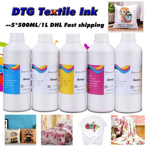 500ML/1000ML Textile INK Garment For UV DTG Pinter coatinting DX4 DX5 DX6 DX7 Printhead Epson 1390 R1900 R2000 F2000