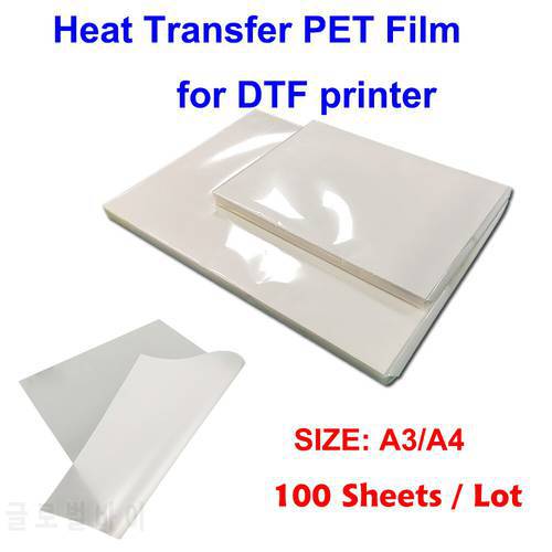 100 sheets A3 PET DTF Transfer Film For Direct Transfer Film Printing For DTF Ink Printing PET Film Printing Transfer
